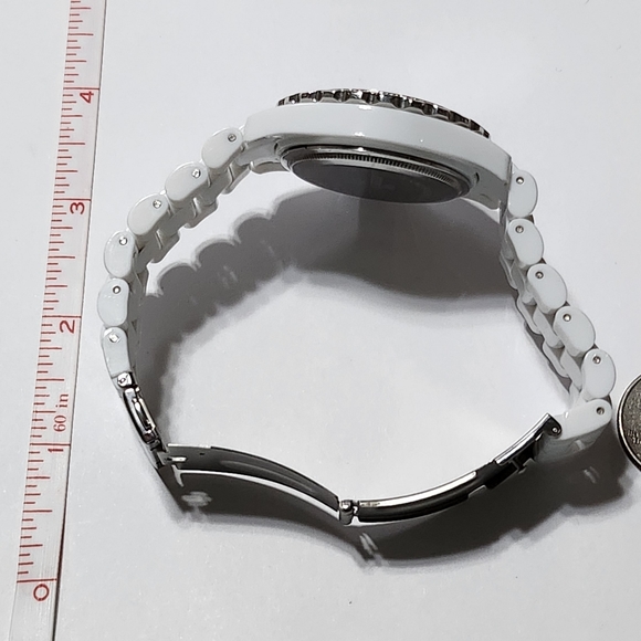 Peugeot Women's Swarovski Crystal Bezel White Acrylic Watch - Picture 4 of 5